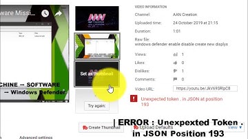 How To Fix Unexpected token w in JSON at position 192 Error When Uploading Custom YouTube Thumbnails