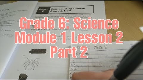 Science Grade 6: Module 1 Lesson 2 Differentiating Solute from Solvent | Part 2 | Rhea Lyka Veloso