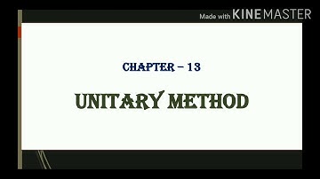 Class-IV Maths Chapter-13 Unitary Method
