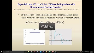 MATH 222 Discontinuous Forcing Functions