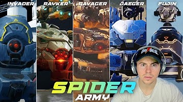 First EVER Full Spider Robot Hangar... Rare ONLY 6x Spider Bots CONQUER The Meta | War Robots