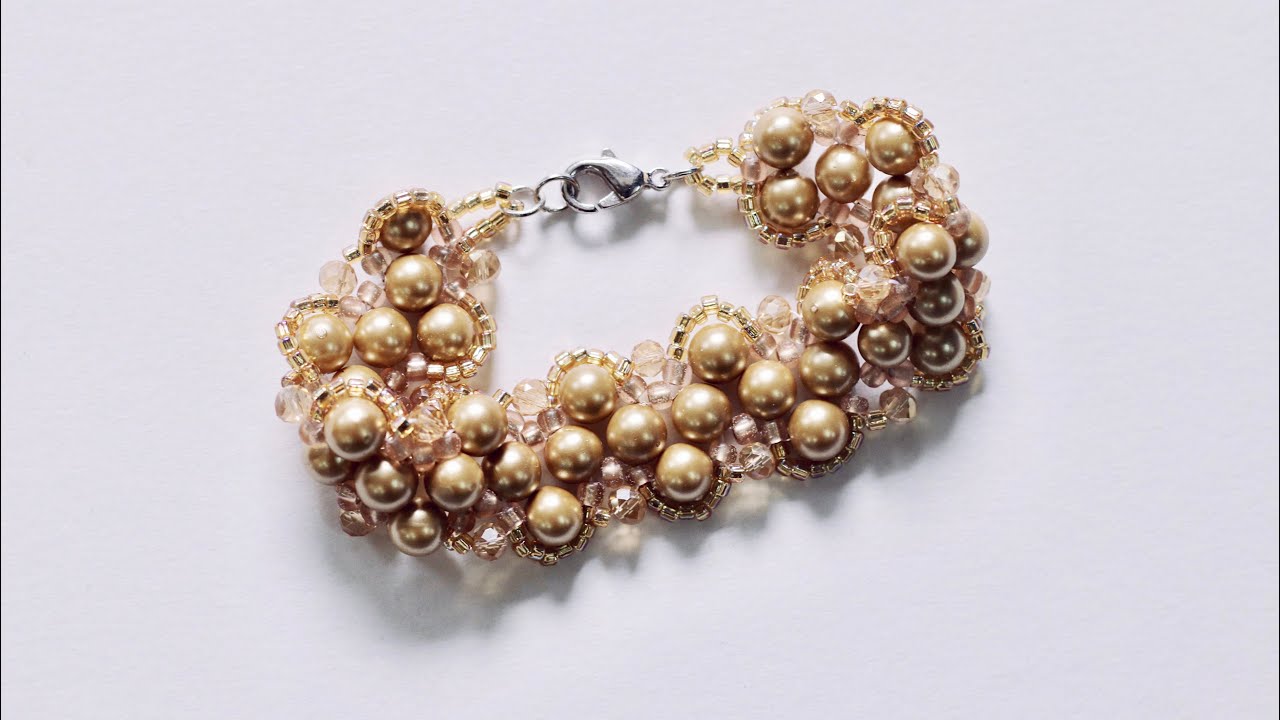 Pearl beaded bracelet - Diy beaded bracelet - How to make beaded ...