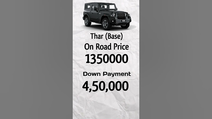 Mahindra Thar On road price in india