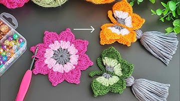 INCREDIBLE 🦋 BEAUTIFUL Very easy, very useful Crochet Butterfly Keychain, Sell and Gift.