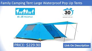Kazoo Family Camping Tent Large Waterproof Pop Up Tents 4 6 8 Person Room Cabin Tent Instant Setup Youtube