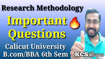 Research Methodology|Important Questions|Calicut University Bcom/BBA 6th Semester