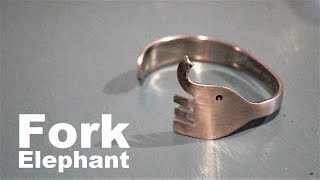 Elephant Fork Bracelet | Making a Jewelry piece from Goodwill cutlery | Metalworking Stainless Steel