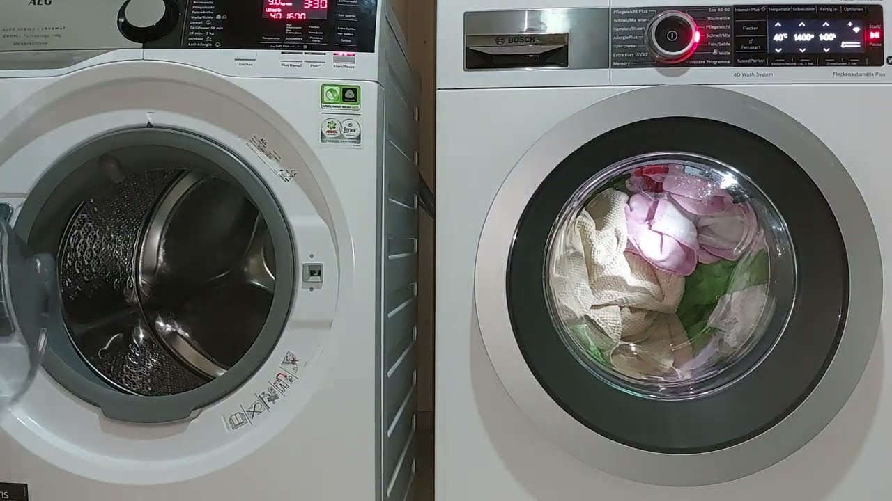 WASHRACE AEG vs. Bosch Waschmaschine 1h-60°C Handtücher