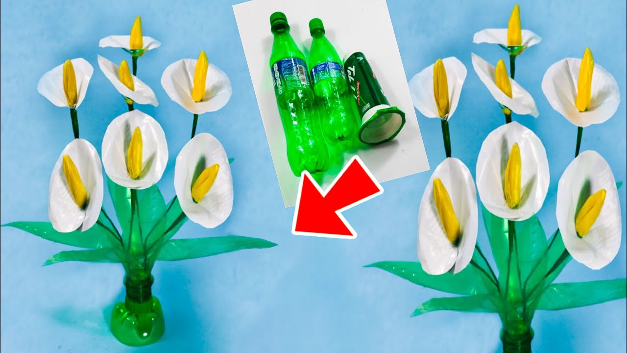 Cara Membuat Bunga Hias Cantik Dari Botol Bekas Diy Crafts With Plastic Bottle Youtube