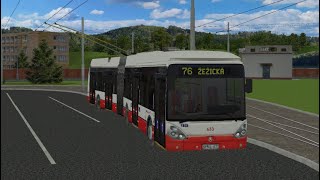 SIMT SIMULÁTOR - linka/line 76 (18) - trolejbus - vůz Škoda 25Tr 1B DPMÚL ev. 633