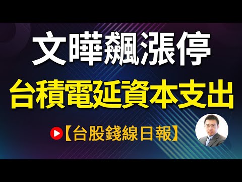 文曄飆漲停 台積電延資本支出 20230918【台股錢線日報】