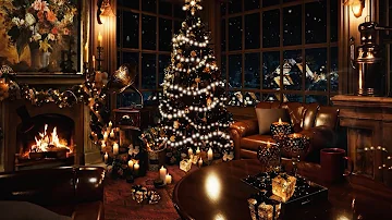 Classic Christmas Atmosphere | The Sound Of Falling Snow And Cracking Fireplaces Relax, Study