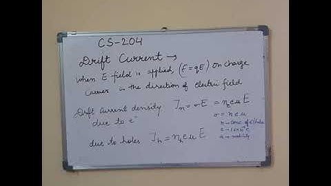 CS 204 UNIT 1 TOPIC 1.5 DRIFT AND DIFFUSION CURRENT BY SANJU KANWAR