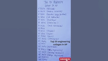 Top 20 collages engineering in AP || AP collages ||  #apeamcet  #motivation #education