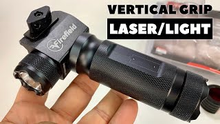 Firefield Aluminum Vertical Forend Grip with White LED and Green Laser Unboxing