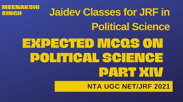 Expected Questions on Political Science I NTA UGC NET I Meenakshi Singh