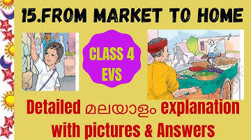 Class 4 evs/ ch-15 /from market to home /malayalam  lesson explanation  with pictures&solutions