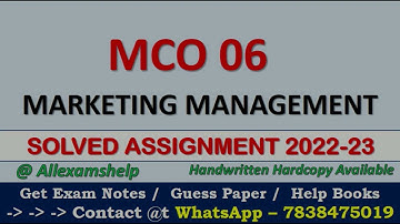 MCO 06 SOLVED ASSIGNMENT 2022-23 | In English | IGNOU