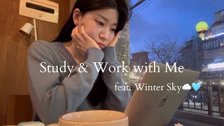 예쁜 겨울 하늘과 함께☁️🩵 변호사랑 같이 공부/일해요💻ㅣStudy&amp;Work with Me (feat. Winter Sky)