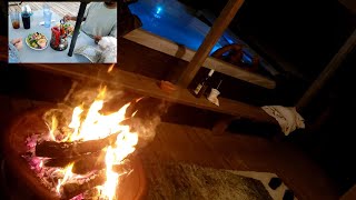 Dinner on the patio|Bucees gas station|Relaxing in spa with a nice fire pit & drink vanlife soon!