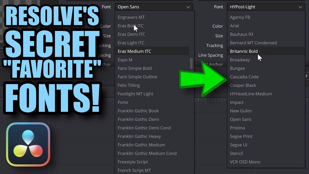 Как использовать СЕКРЕТНУЮ функцию «Список предпочтительных шрифтов» в DaVinci Resolve 20!
