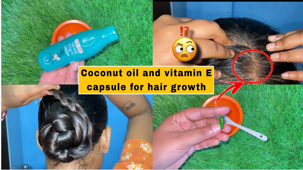 Coconut oil and vitamin E capsule for hair growth😲100 hair growth