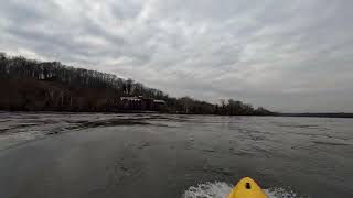 Delaware River Wing Dam surf 34k cfs Dec 23 2023 (4K vid)