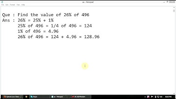 Quantitative Aptitude : Shortcut Method for Percentage Calculation Problem