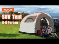 Vevor suv camping tent 88 with rain layer and carry bag for van hatch tailgate