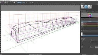 How to draw something in two point perspective using a grid - in Krita screenshot 5