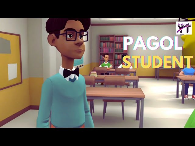 Pagol Student | Bangla Comedy Video | School Classroom Jokes | Bangla Cartoon Video | Anjarul Yt class=