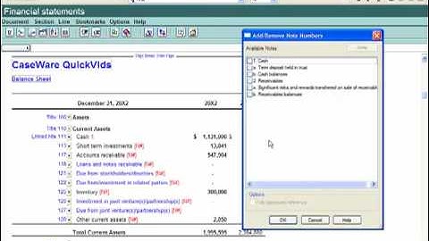 GAAP Financials: Working in the Financial Statements - Note Number References