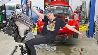 REMOVING THE ENGINE FROM MY MIATA!