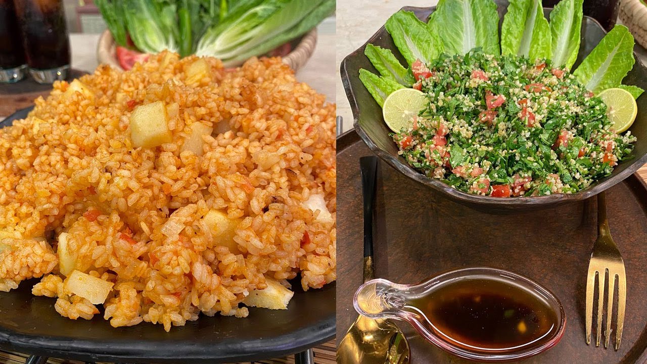 طريقة عمل أرز أحمر بالبطاطس - سلطة التبولة | المطعم مع الشيف محمد حامد