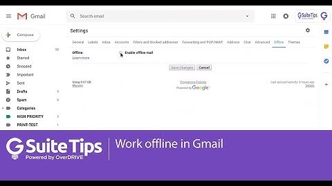 Work offline in Gmail