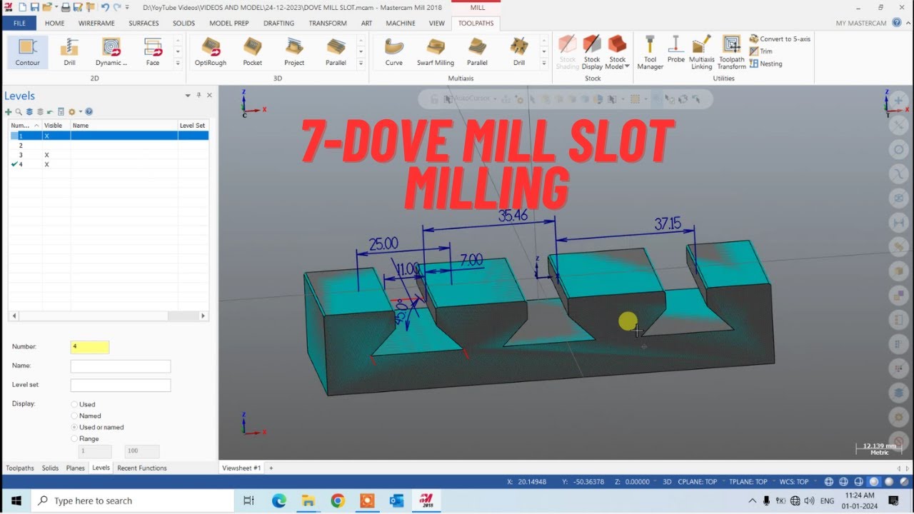 Dove Mill Slot MillingHow To Make Dove Mill Program 2d ProgramDove