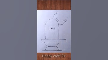 Shivling drawing with half moon #drawing #shiv #shivling #shorts