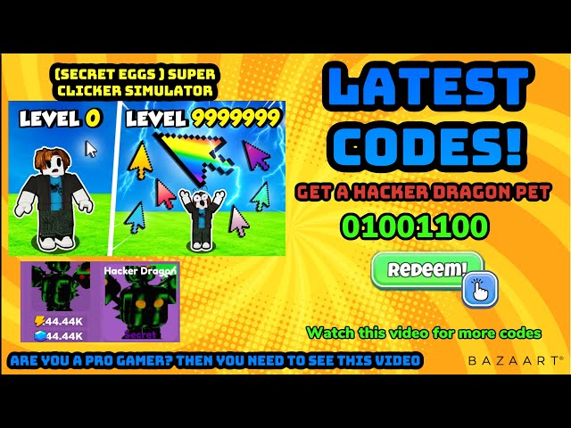 ALL *NEW* SUPER CLICKER SIMULATOR CODES *FREE OP PET* Roblox Super Clicker  Simulator Codes 2022! 