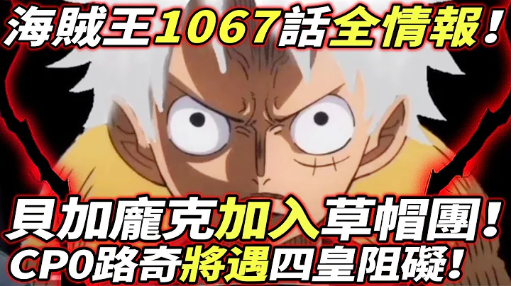海賊王1067話全情報：貝加龐克加入草帽團！CP0路奇將遇最強大四皇阻礙！ - 天天要聞