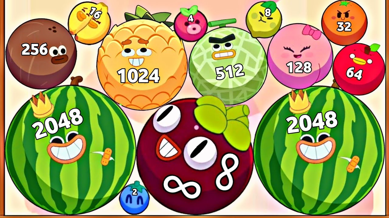 Make 2 Watermelon 3D - ASMR Gameplay (Fruits Evolution Math Game, Level Up Balls Suika 2048 Puzzle)