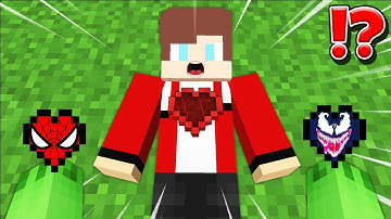 JJ and MIKEY change SPIDER MAN vs VENOM HEART CHALLENGE in Minecraft / Maizen animation