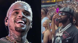 Diamond Enters As A Fan To Watch Chris Browns Show At Tottenham Hotspurs Stadium.