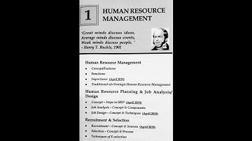 TYBCOM SEM-6 | COMMERCE-VI MANAN PRAKASHAN NOTES | MODULE : 1 HUMAN RESOURCE  MANAGEMENT