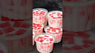Puding susu stroberi #shortvideo #isiansnackbox #pudingnutrijell #pudingcup