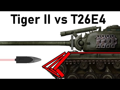 TIGER II vs SUPER PERSHING |  8.8cm Pzgr.39/43 Spaced Armour Piercing Simulation