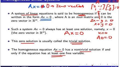 Math3450 Sec1-5  Homogeneous/ Non Homogeneous Linear System