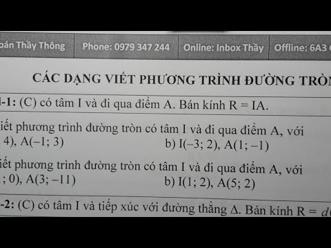 Toán 10 - Phương Trình Đường Tròn  - Hình Học 10