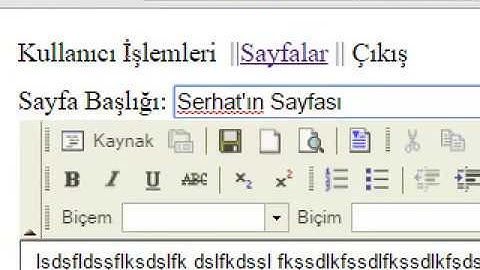 FCK Editör Kullanımı 2