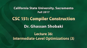 Compilers Lecture 36: Intermediate-Level Optimizations (3)