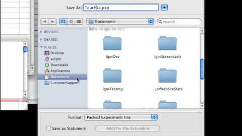 Igor Pro Guided Tour 1: 1.7 Saving Your Work
